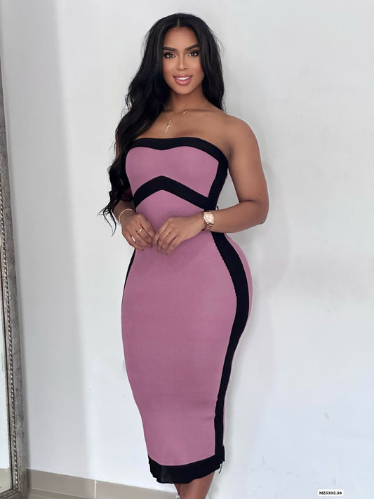 Vestido straple en hilo -  MZ5395